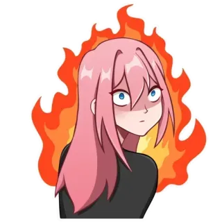 😡 a0c45e60 Anime, Feuer, Pinke Haare, Cartoon, Verärgert telegram sticker