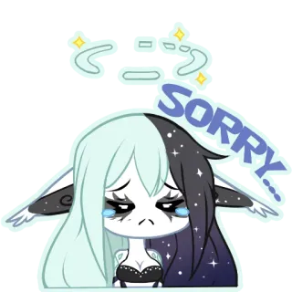 😢 9faac72a SORRY... excuse, désolé, mignon, dessin animé, larmoyant, émotionnel, triste telegram sticker