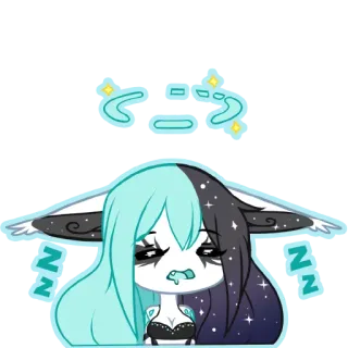 😪 a7738faa nn endormi, mignon, dessin animé, animé, repos, rêve telegram sticker