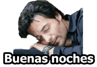 😴 52b96b6d Buenas noches 晚安, 睡觉, 休息, 男人 telegram sticker