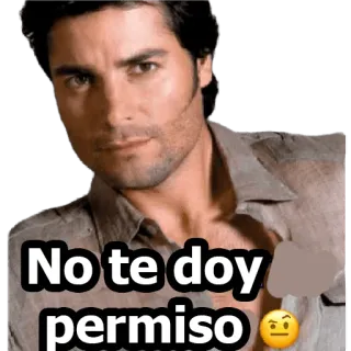😒 8c5cdf20 No te doy permiso 未经许可, 西班牙语, 表情包, 表情, 男人 telegram sticker