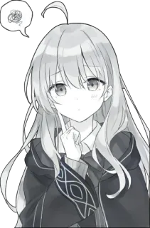 🧏‍♀️ 1459c181 anime, ragazza, confusa, pensierosa, manga, personaggio telegram sticker