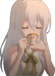 ☕️ 5c4a3bcd Anime, Ragazza, Tè, Carino, Kawaii, Rilassante telegram sticker