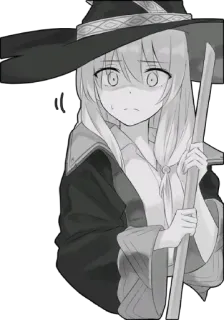 🥺 63df850b Anime, Ragazza, Mago, Magia, Bastone, Illustrazione telegram sticker