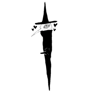 💪 37f33fe8 마녀, 하트, 마법, 판타지, 흑백 telegram sticker