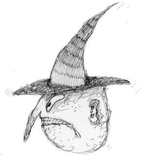 ️ adfd5dd1 마법사, 모자, 캐릭터, 스케치, 드로잉 telegram sticker