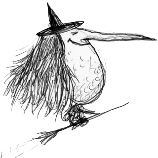 ✋ d14f109f 마녀, 빗자루, 마법, 할로윈, 판타지, 그림, 스케치 telegram sticker