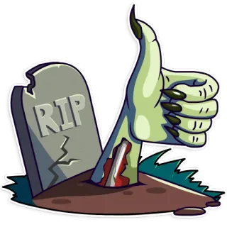 👍 78cf1da4 RIP zombie, hand, tombstone, halloween, graveyard, undead whatsapp sticker