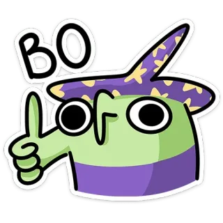 👍 c44eefe4 BOOF cartoon, wizard, boof, sticker, thumbs up, funny telegram sticker
