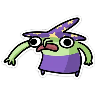 😳 e150d559 cartoon, wizard, magic, character, funny, sticker, humor telegram sticker