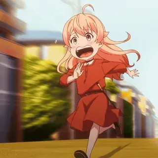 😱 03664166 Anime, Cô gái, Chạy, Sợ hãi, Lo sợ telegram sticker