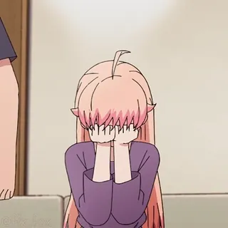 ☺️ 05ee22d5 anime, cô gái, khóc, buồn, tóc hồng, kawaii, buồn bã, hoạt hình telegram sticker