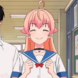 🙂‍↕️ 32a0f2aa Anime, Đồng phục học sinh, Dễ thương, Cô gái, Cười telegram sticker