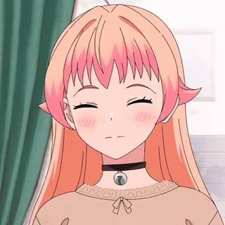 😍 49442ee6 anime, cô gái, tóc hồng, ửng đỏ, dễ thương, kawaii telegram sticker