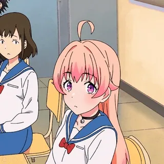 🤨 5fabba7f Anime, Cô gái, Đồng phục học sinh, Tóc hồng, Dễ thương, Hoạt hình, Nhân vật telegram sticker