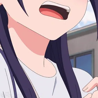 😍 910a906b anime, gái, miệng, biểu cảm telegram sticker