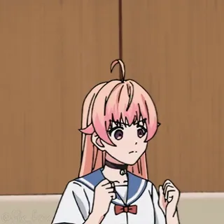 😤 9d108ea1 anime, cô gái, tóc hồng, dễ thương, nữ sinh, đồng phục học sinh telegram sticker