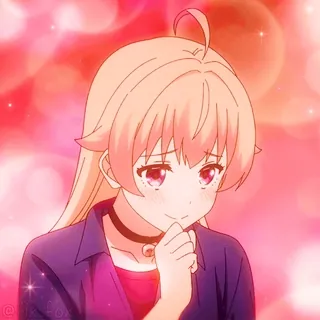 😈 a3efb1b3 Anime, Cô gái, Dễ thương, Đỏ mặt, Lấp lánh, Vòng cổ telegram sticker