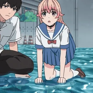 😖 c3b341e5 Anime, Cô Gái, Dễ Thương, Đồng phục Học sinh, Nước telegram sticker