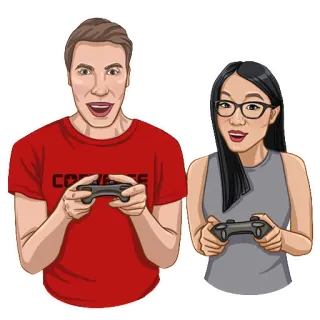 🎮 f2fdcd68 Gaming, Coppia, Videogiochi, Intrattenimento, Amicizia whatsapp sticker