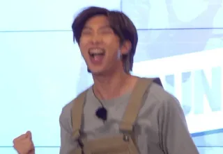 😂 15301dd9 RM RM, BTS, K-pop, Idol, animado, alegre, celebração telegram sticker