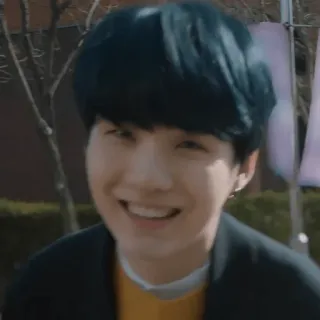 😄 9f13e789 Suga pessoa, homem, sorriso, retrato, kpop, ídolo telegram sticker