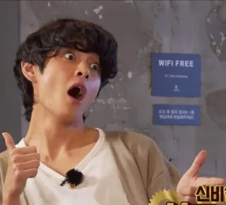 😧 e61eeca4 WIFI FREE wifi, grátis, coreano, homem, polegar para cima telegram sticker