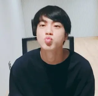 😗 eba1fd12 Jin K-pop, cantor, retrato, homem, ídolo, asiático telegram sticker