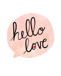 💭 5b411a2d hello love bonjour, amour, salutation, coeur, rose, aquarelle, bulle telegram sticker