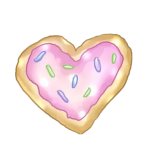 🍭 9324887d cookie, coeur, sucré, gâterie, dessert, cuit, paillettes, glaçage telegram sticker