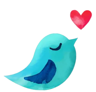 🕊 dafeb32e oiseau, amour, mignon, coeur, autocollant, bleu, animal telegram sticker