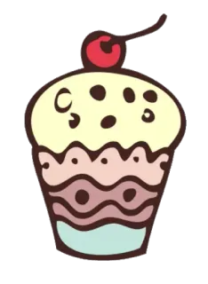 🍦 e990edd9 cupcake, dessert, sucré, nourriture, cerise, pâtisserie telegram sticker
