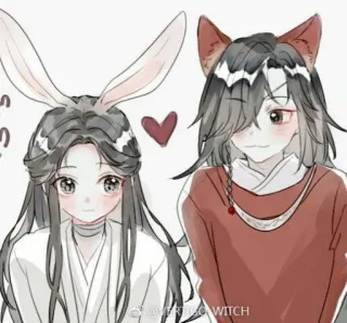 💗 17cf9908 @WRITLO.WITCH Anime, Orejas de conejo, Orejas de zorro, Kawaii, Personajes telegram sticker