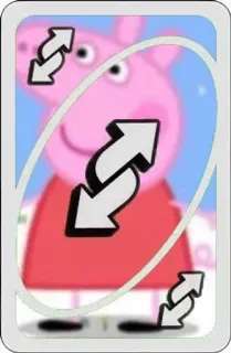 🔁 3a06500b Peppa Pig Peppa Pig, Carta reversa, Uno, Juego, Dibujos animados, Programa infantil telegram sticker