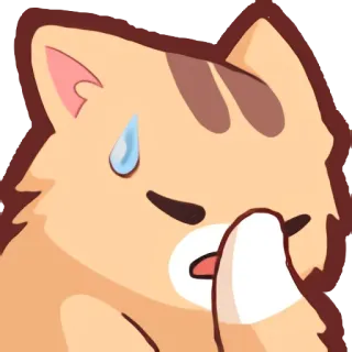 😢 6ba1a9de cat, animal, sweating, worried, embarrassed telegram sticker