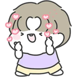 🥰 7277a79d cartoon, cute, hearts, love, finger heart, kawaii telegram sticker