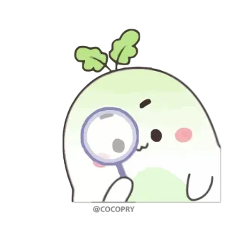 🧐 8276aee1 searching, curious, magnifying glass, cute, sticker telegram sticker