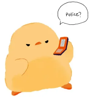 👮‍♀ 98a13f35 Police? chick, police, phone, cartoon, animal telegram sticker