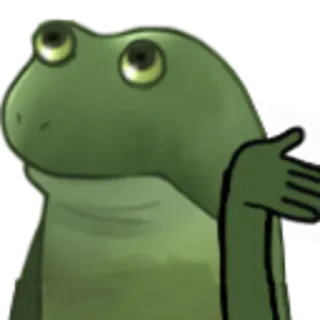 🙄 f35d6672 frog, shrugging, question, animal, meme telegram sticker