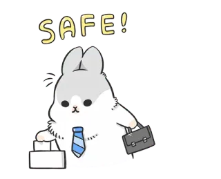😆 be6b1a9c SAFE! coniglietto, sicuro, affari, carino, coniglio whatsapp sticker