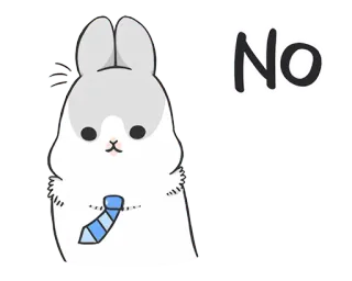 🙃 ca079250 NO coniglio, carino, no, negazione, cravatta, negativo, cartone animato, animale whatsapp sticker