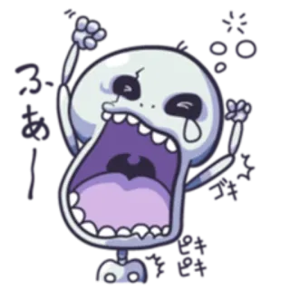 😭 28fa30fc Skelett, weinend, Cartoon, traurig, gruselig, Aufkleber telegram sticker