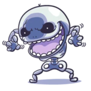 😈 2c8701e8 Monster, Kreatur, Skelett, gruselig, Cartoon telegram sticker
