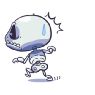 😥 91ae8227 Skelett, Cartoon, gruselig, humorvoll, geschockt, verängstigt, lustig telegram sticker