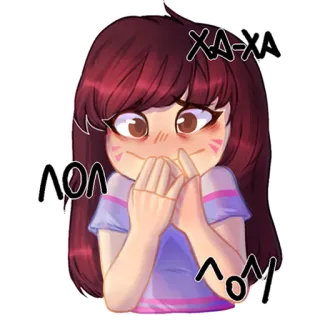 😃 87795d15 ХА-ХА, ЛОЛ hoạt hình, anime, gái, cười, haha, ha ha telegram sticker
