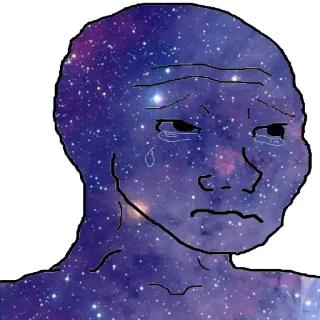 😛 0faaee29 เศร้า, กาแล็กซี, ร้องไห้, มีม, wojak telegram sticker