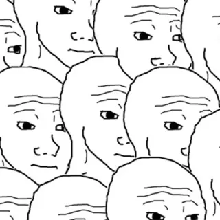 👥 0c606d46 Wojak, Meme, Meme di Internet, Triste, Depresso, Sentimenti, Inespressivo telegram sticker