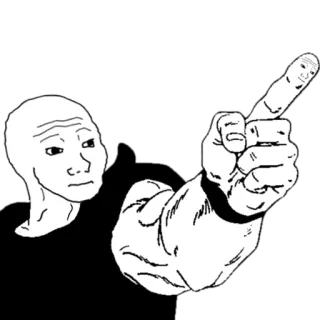 ☝ 217f7788 Meme, Wojak, Indicare, Dito, Internet telegram sticker