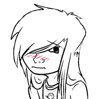 ☺️ 408b3021 Emo, Cartoni animati, Anime, Personaggio, Disegno telegram sticker