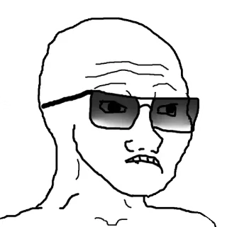 😎 526594d4 Wojak, Occhiali da sole, Meme, Meme di internet, Chad, Stereotipo telegram sticker